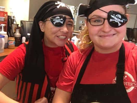 Scooter's baristas dressed as pirates